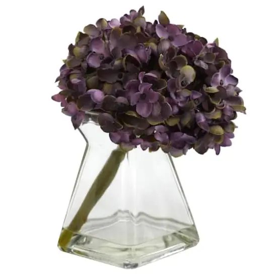 Green, Purple & White Hydrangea with Vase, 3ct. {3}