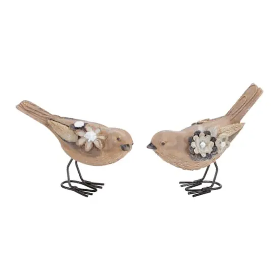 Floral Bird Figurines Set {1}