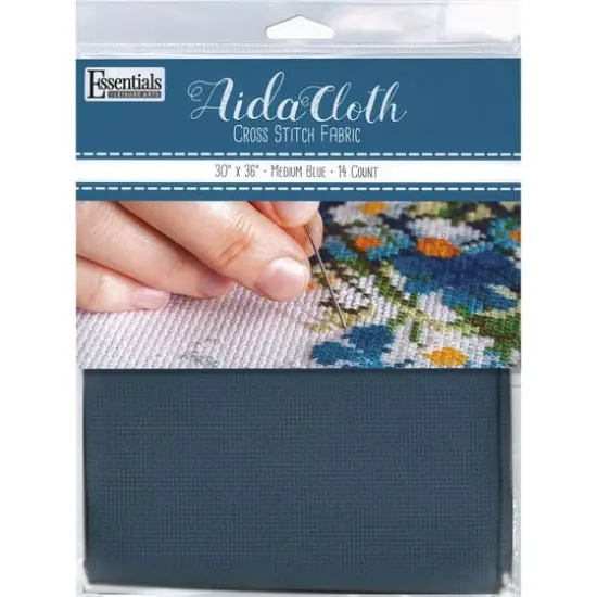 Essentials by Leisure Arts 14 Count Aida Cloth, 30" x 36" Medium Blue {1}