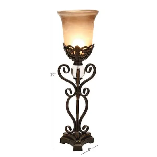 Set of 2" Brown Metal Mediterranean Uplight, 9" x 30" {10}
