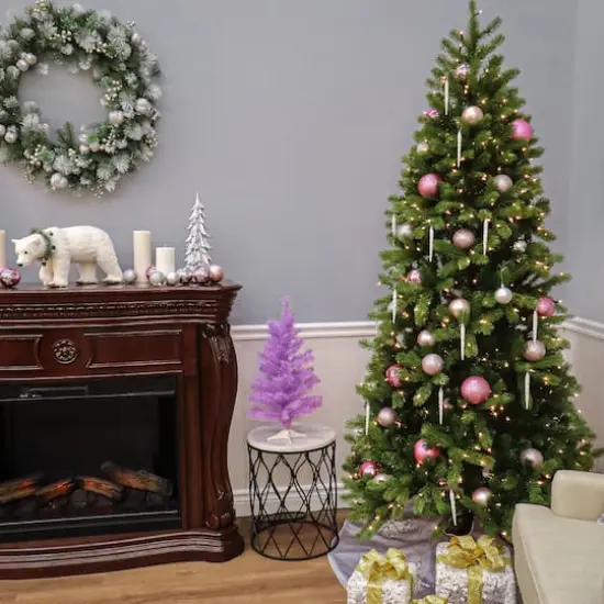 7ft. Pre-Lit Feel Real® Downswept Douglas® Fir Artificial Christmas Tree, 300 Dual Color® LED Lights {5}