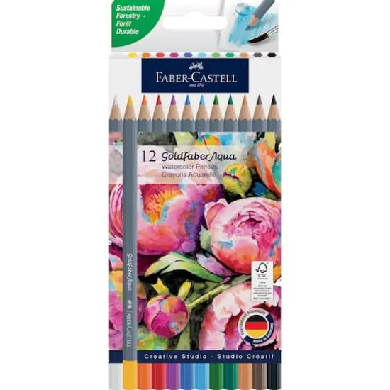 Faber-Castell&reg; Goldfaber Aqua 12 Color Basic Watercolor Pencil Set {1}
