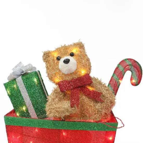 6ft Lighted Outdoor Wire Frame Train with Presents {5}