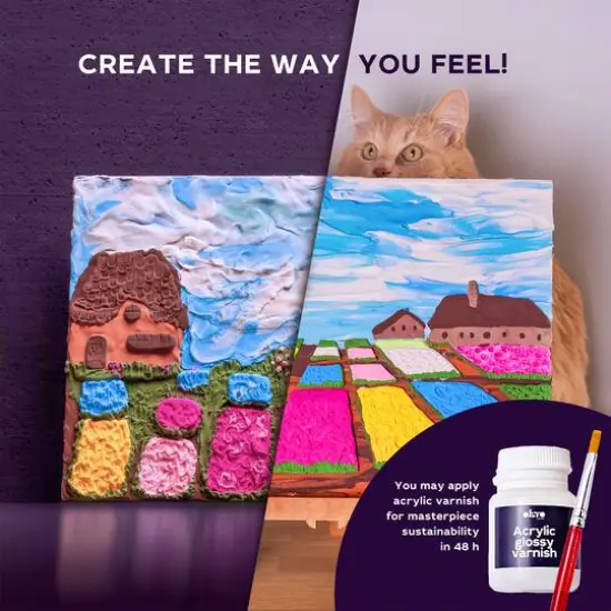 OKTO Sensory Art 3D Vincent Van Gogh Flower Beds in Holland Clay Painting Kit {5}