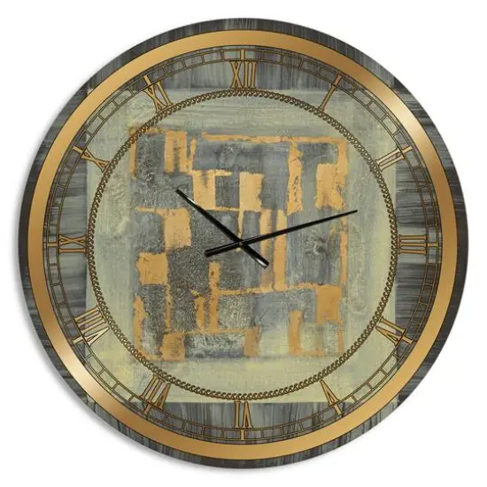 Designart 'Gold Geometric Tapestry Ii Glam Wall Clock {1}