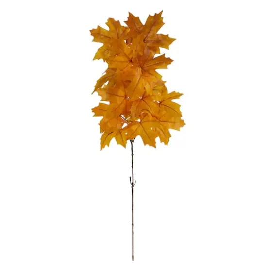 38" Yellow Autumn Maple Leaf Stem, 6ct. {1}