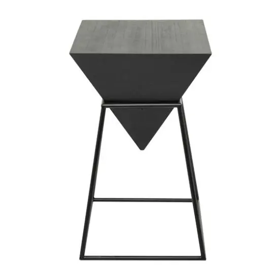 Black Metal Modern Accent Table, 24" x 20" x 17" {6}