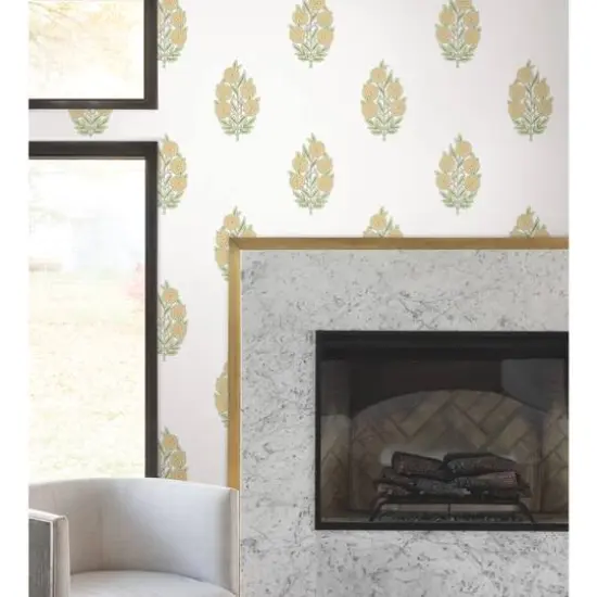 RoomMates Tamara Day Dutch Floral Peel & Stick Wallpaper Yellow {4}