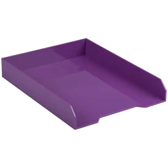 JAM Paper Stackable Desktop Paper Tray Purple {1}
