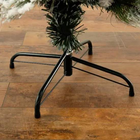 5ft. Fiber Optic White LED Lights Flocked Artificial Christmas Tree with White Pinecone {6}