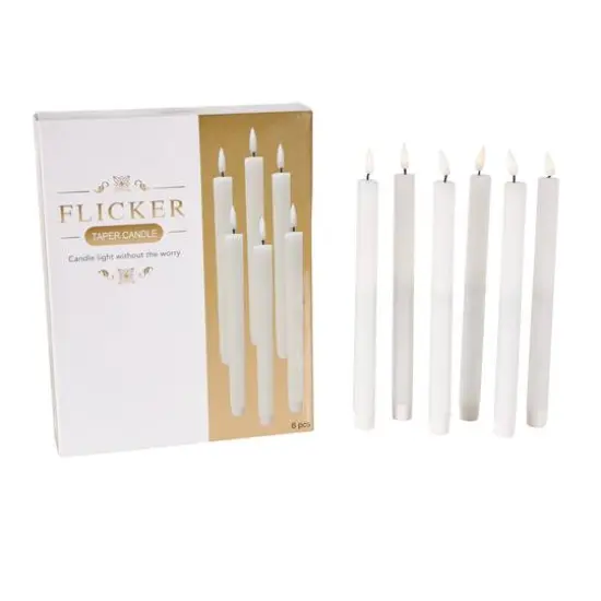 11" Flameless Wax Candles with Remote Control, 6ct. White {7}
