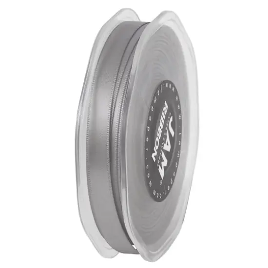 JAM Paper 3/8" x 25yd. Double Faced Satin Ribbon Silver {7}