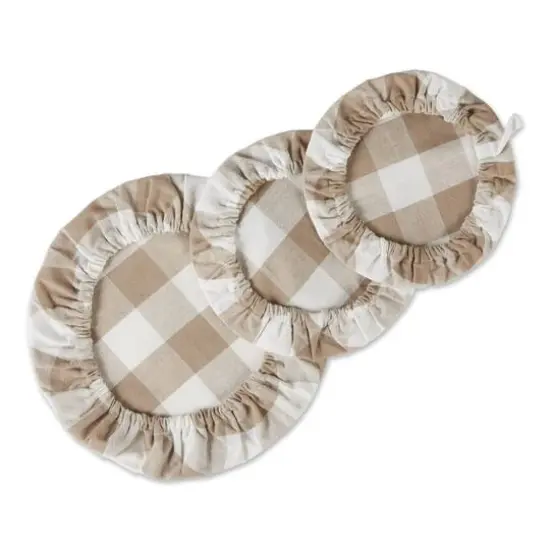 DII&reg; Assorted Stone Buffalo Check Woven Dish Cover Set {3}