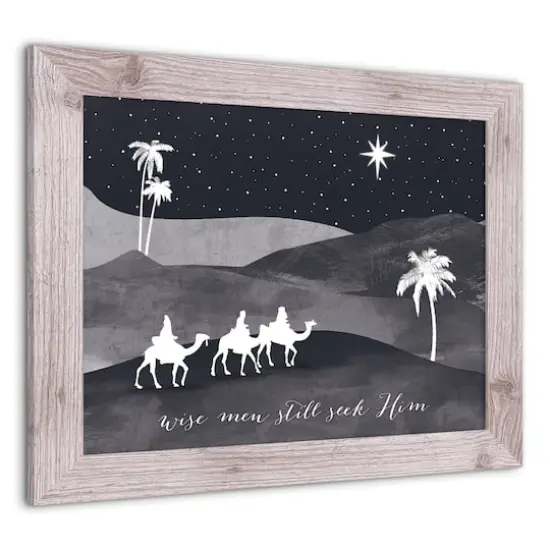 Designs Direct 20" x 16" Wise Men Seek Him Western White Framed Print {3}