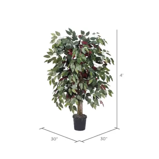4ft. Artificial Capensia Bush with Black Plastic Pot {5}