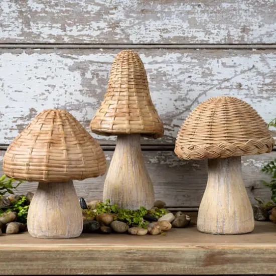 Wicker Mushroom D&eacute;cor Set {7}
