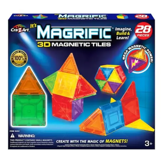 Cra-Z-Art Magrific 3D Magnetic Tiles Magnetic Toy Set, 28ct. {1}