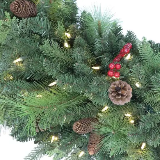 6ft. Pre-Lit LED Rocky Mountain Spruce Wreath {3}