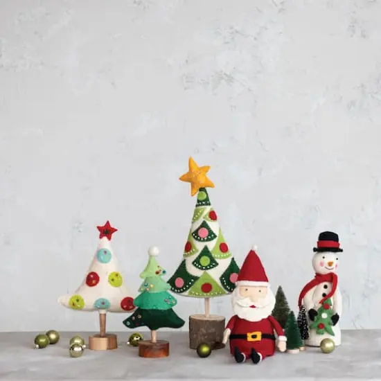 Hello Honey&reg; 10" Handmade Wool Felt Snowman with Hat {3}