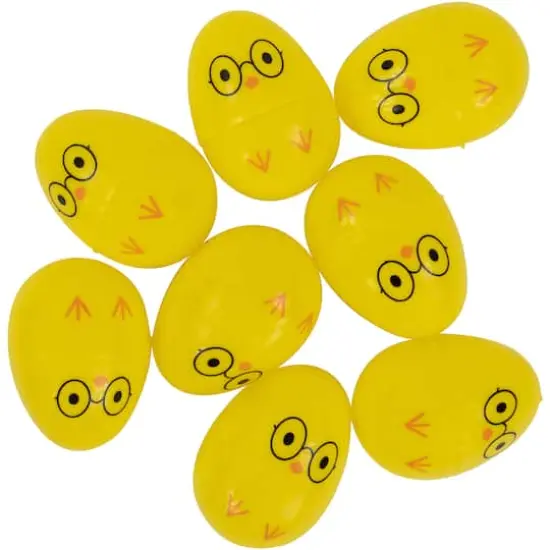 Yellow Chick Wearing Glasses Fillable Easter Eggs, 8ct. {1}