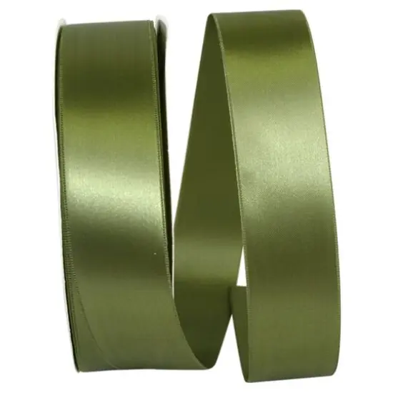 JAM Paper 1.5" x 100yd. Double Face Satin Ribbon Moss {1}