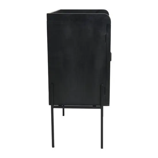 Hello Honey&reg; 3ft. Black Bar Cabinet with Natural Woven Cane Details {6}