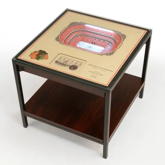 23" Chicago Blackhawks 25-Layer StadiumViews Lighted End Table {1}