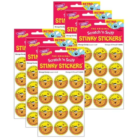 TREND Enterprises&reg; Orange-A-Proud! Orange Candy Scented Stickers, 6 Packs of 24 {1}