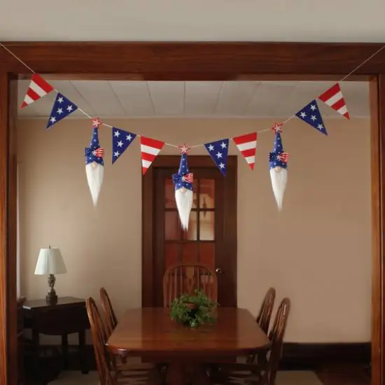 6ft. Patriotic Flags & Blue Gnomes Garland {3}