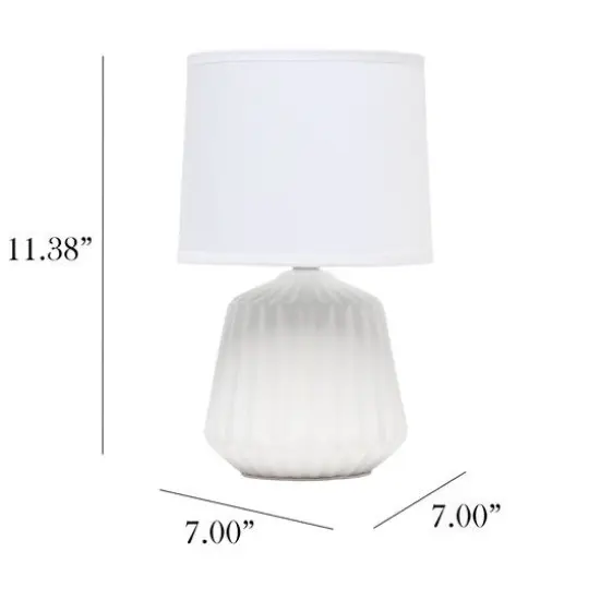 Simple Designs 11.3" Petite Off White Pleated Base Table Lamp {4}
