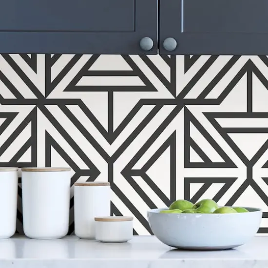 NuWallpaper Black Linear Peel & Stick Wallpaper {4}