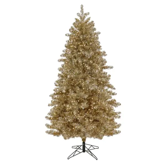 7.5ft. Pre-Lit Platinum Metallic Artificial Christmas Tree, Clear LED Infinity Lights® {1}