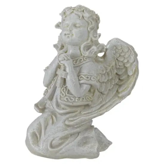 6.75" Praying Angel with Cross Outdoor Garden Statue {6}
