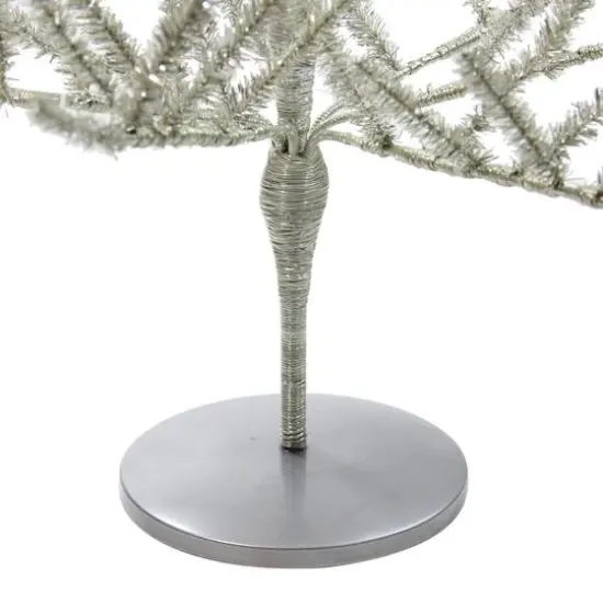 3ft. Unlit Champagne Tinsel Artificial Christmas Twig Tree {6}