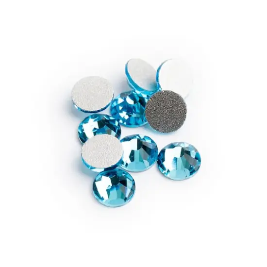 John Bead Crystal Lane SS30 Glass Round Flatback Rhinestones, 288ct. Aquamarine {1}