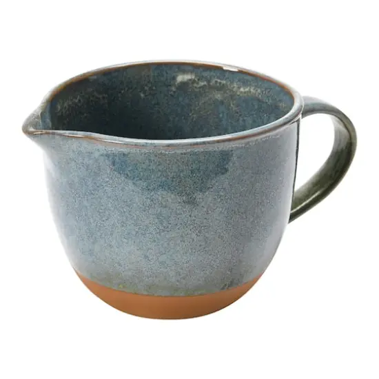 Hello Honey&reg; 4.5" Blue & Tan Quart Stoneware Batter Bowl with Handle {1}