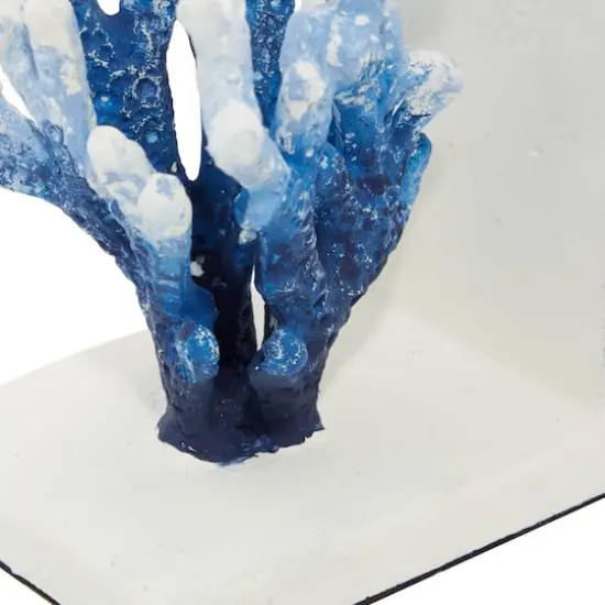 7" Coral Metal Bookend Set Blue {5}