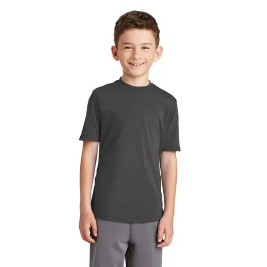 Port & Company&reg; Youth Performance Blend T-Shirt Charcoal {4}