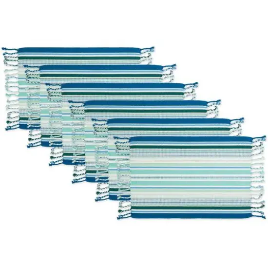 DII&reg; Tidal Stripe Fringed Placemat Set, 6ct. {1}