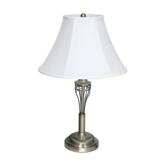 Lalia Home Antique Brass Table and Floor Lamp Set {12}