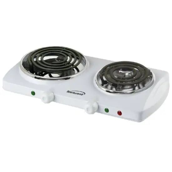 Brentwood White 1500W Double Electric Burner {7}