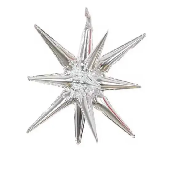 22" Silver Explosion Star Foil Balloon {1}