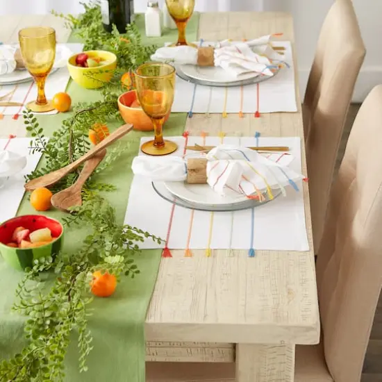 DII&reg; Stripe Tassel Placemats, 4ct. Rainbow {6}