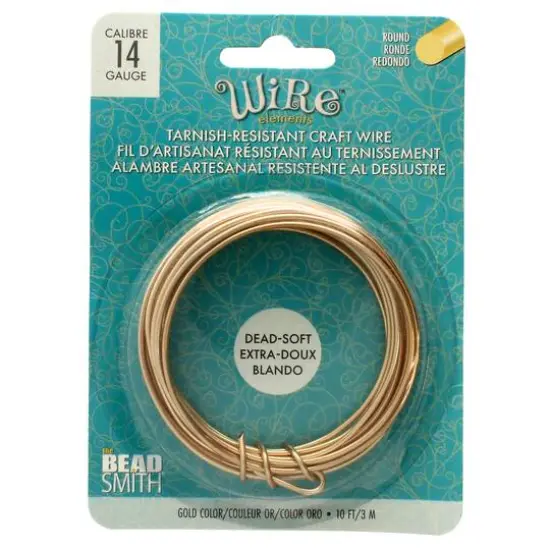 The Beadsmith&reg; Wire Elements&trade; 14 Gauge Tarnish Resistant Soft Temper Wire, 10ft. Gold {2}