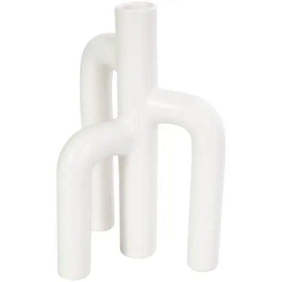 CosmoLiving by Cosmopolitan 10" Black & White Ceramic Abstract 3-Arch Vase Set {4}