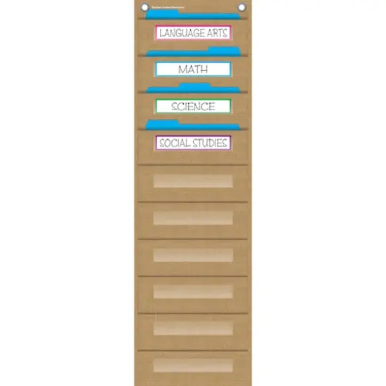 Teacher Created Resources Burlap 10 Pocket File Storage Pocket Chart {3}