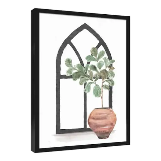 Plant with Arch 20" x 30" Black Framed Canvas - Set of 2 {6}
