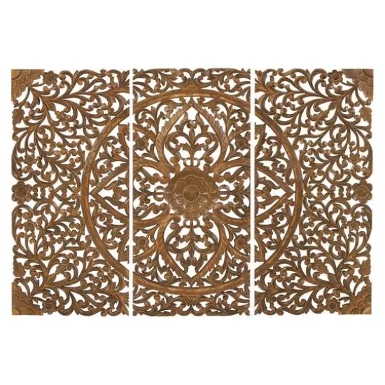 48" Brown Wood Traditional Wall Decor, 3ct. {1}