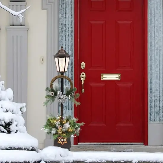4ft. Pre-Lit Christmas Lamp Post {5}