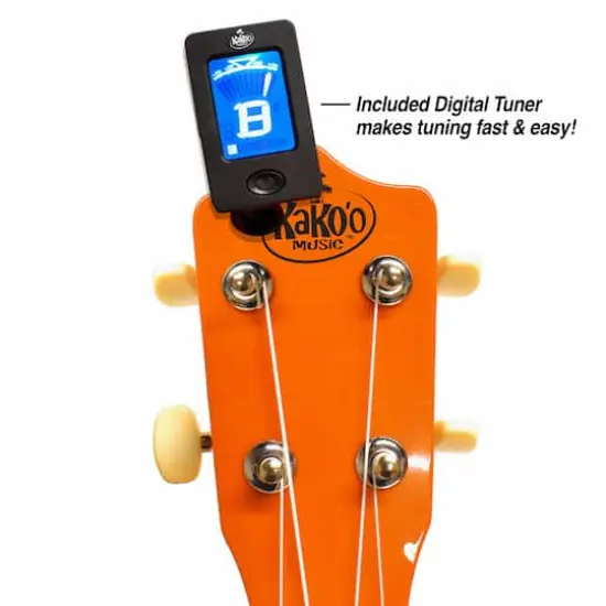 Salus KaKo'o 21" Sunrise Orange Professional Wooden Ukulele Set {4}